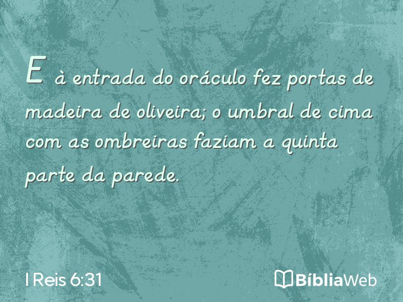 I Reis 6:31 em imagem para compartilhar
