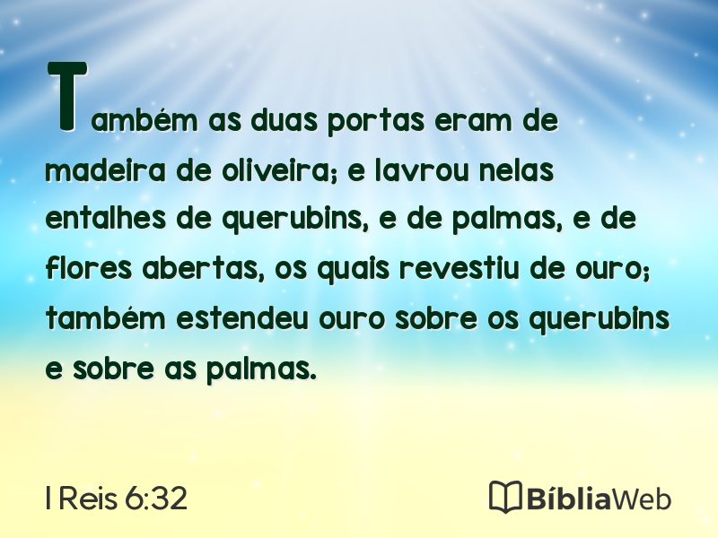 I Reis 6:32 em imagem para compartilhar