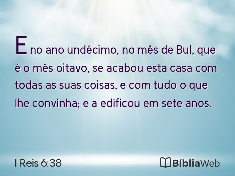 I Reis 6:38 em imagem para compartilhar