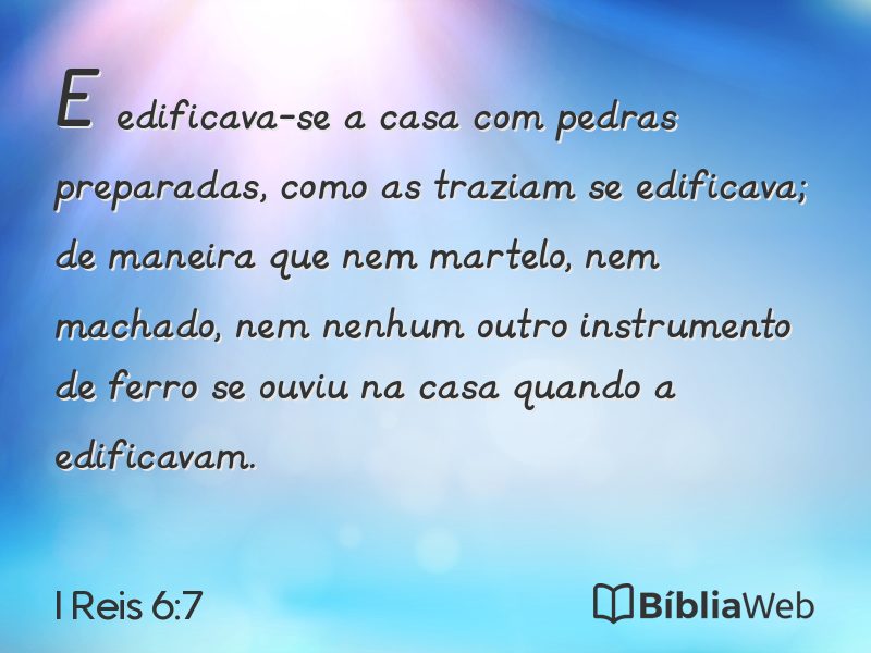 I Reis 6:7 em imagem para compartilhar