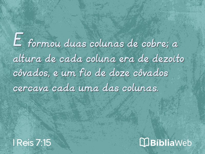 I Reis 7:15 em imagem para compartilhar