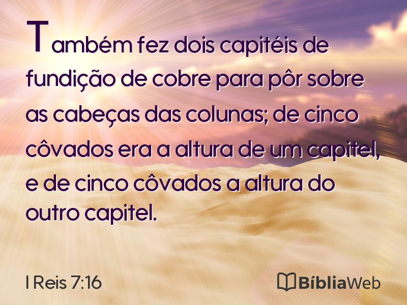 I Reis 7:16 em imagem para compartilhar
