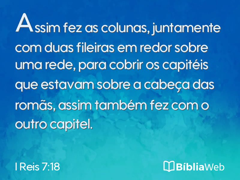 I Reis 7:18 em imagem para compartilhar