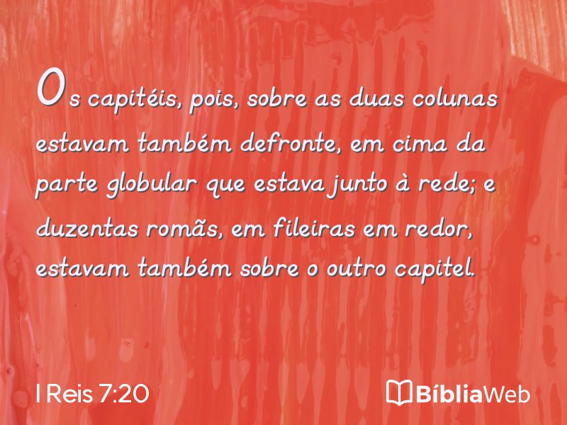 I Reis 7:20 em imagem para compartilhar