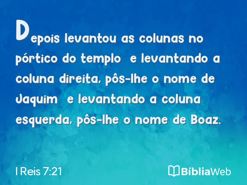 I Reis 7:21 em imagem para compartilhar