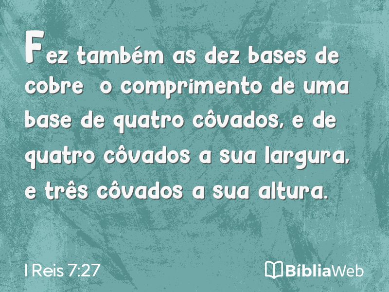 I Reis 7:27 em imagem para compartilhar