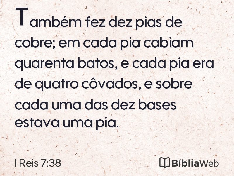 I Reis 7:38 em imagem para compartilhar