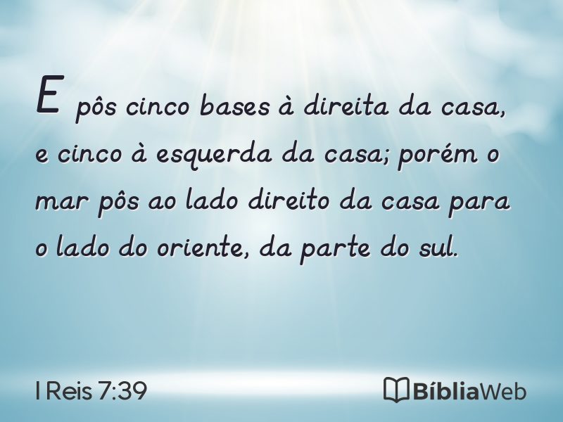 I Reis 7:39 em imagem para compartilhar