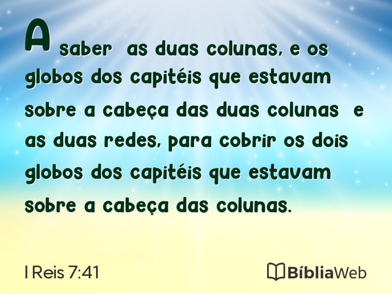 I Reis 7:41 em imagem para compartilhar