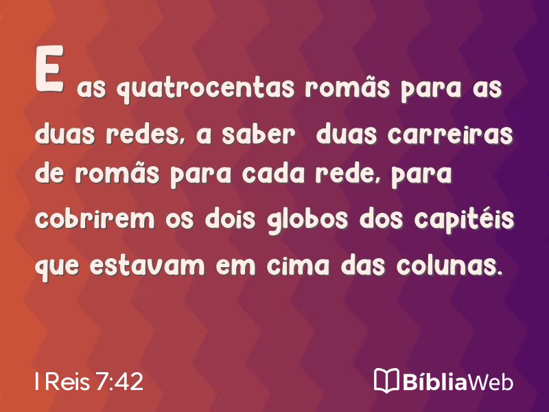 I Reis 7:42 em imagem para compartilhar