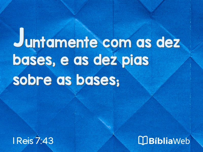 I Reis 7:43 em imagem para compartilhar