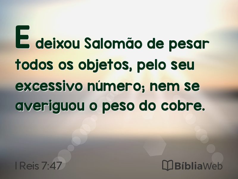 I Reis 7:47 em imagem para compartilhar