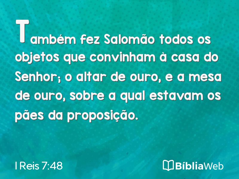 I Reis 7:48 em imagem para compartilhar