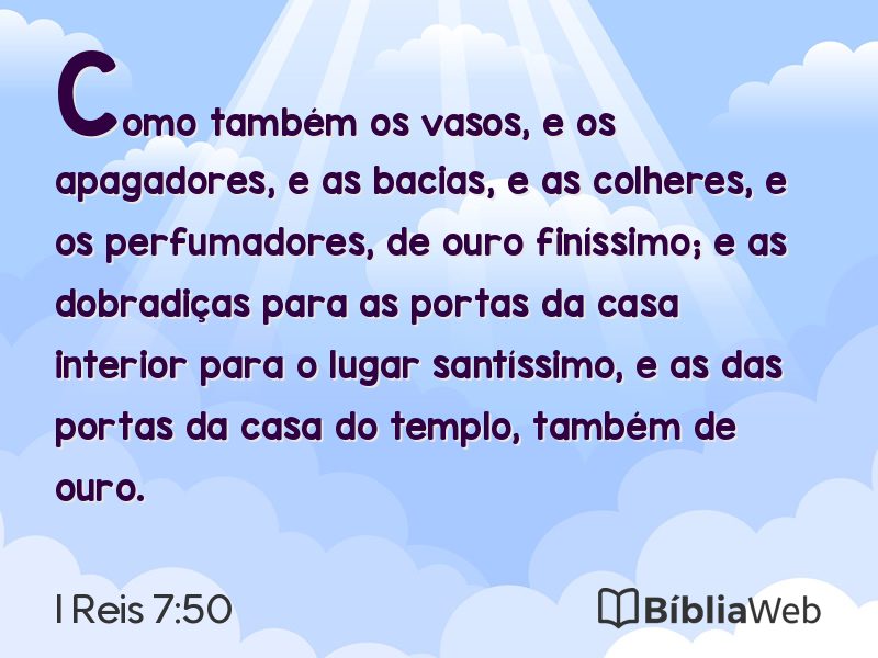 I Reis 7:50 em imagem para compartilhar