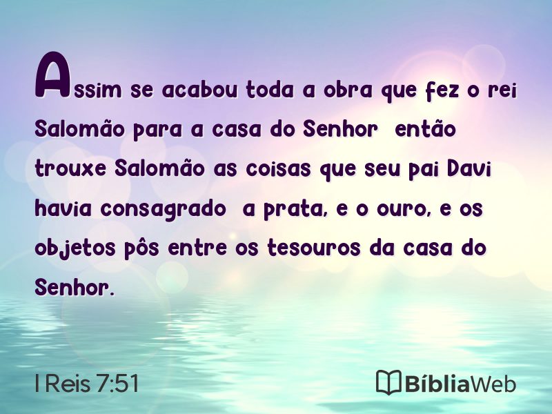 I Reis 7:51 em imagem para compartilhar