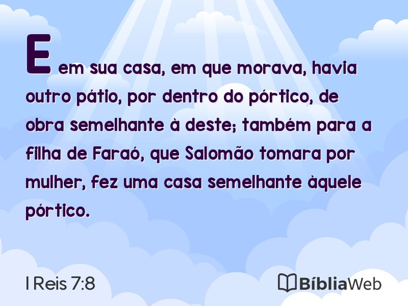I Reis 7:8 em imagem para compartilhar