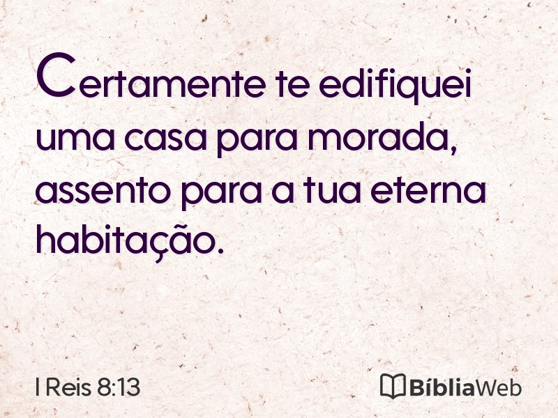 I Reis 8:13 em imagem para compartilhar