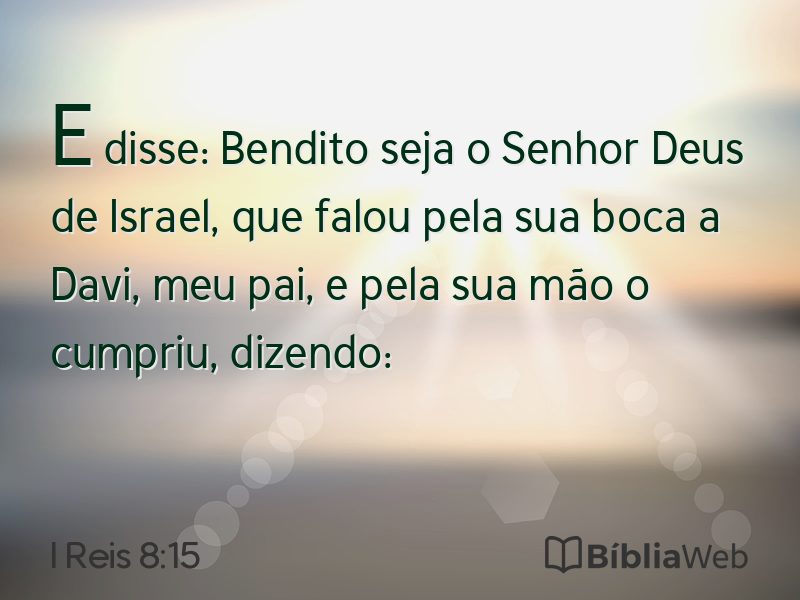 I Reis 8:15 em imagem para compartilhar
