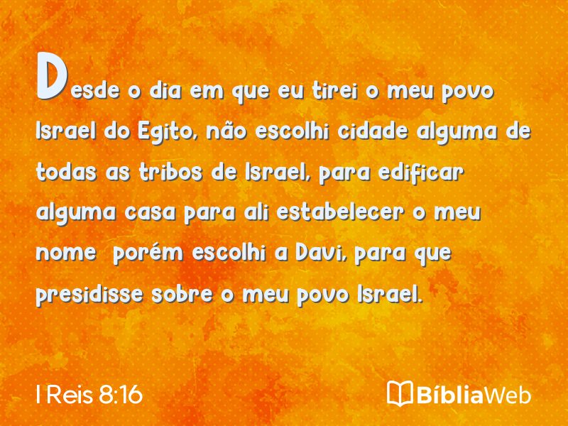 I Reis 8:16 em imagem para compartilhar