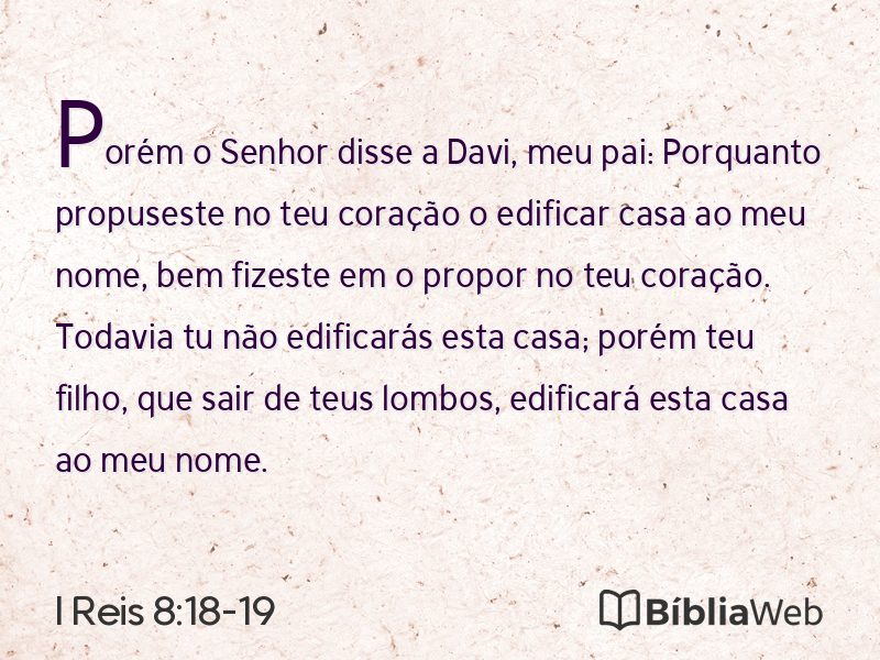 I Reis 8:18-19 em imagem para compartilhar