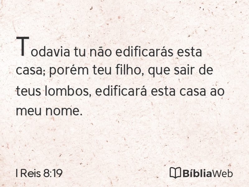 I Reis 8:19 em imagem para compartilhar