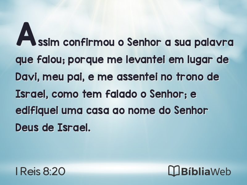 I Reis 8:20 em imagem para compartilhar