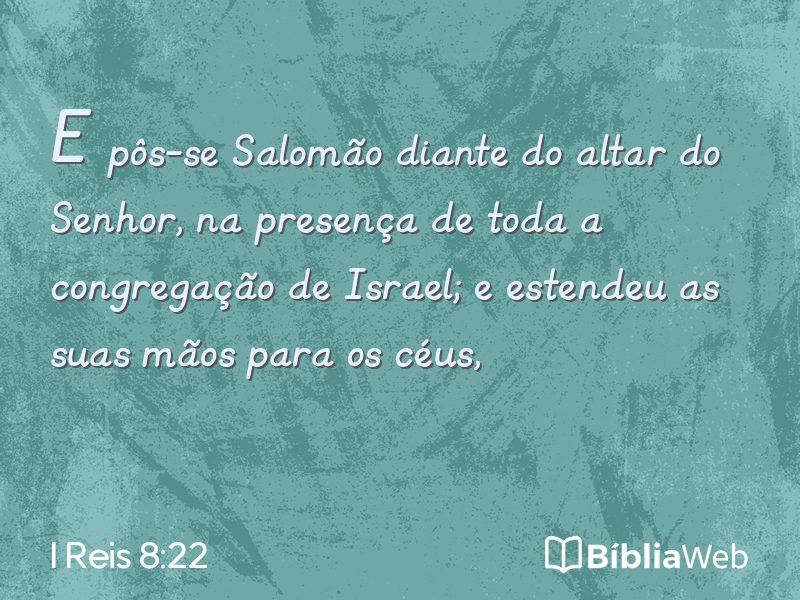 I Reis 8:22 em imagem para compartilhar