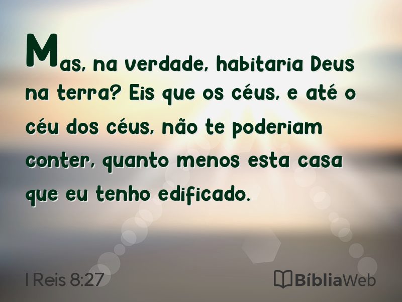 I Reis 8:27 em imagem para compartilhar