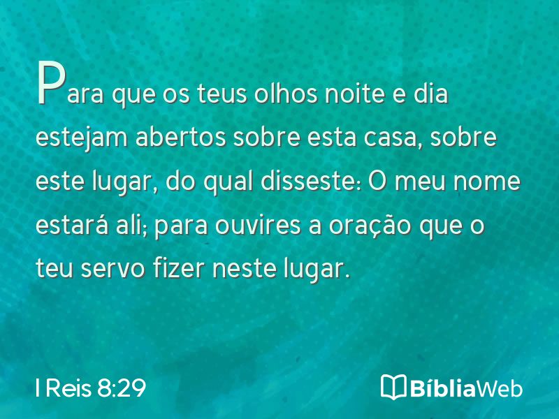 I Reis 8:29 em imagem para compartilhar