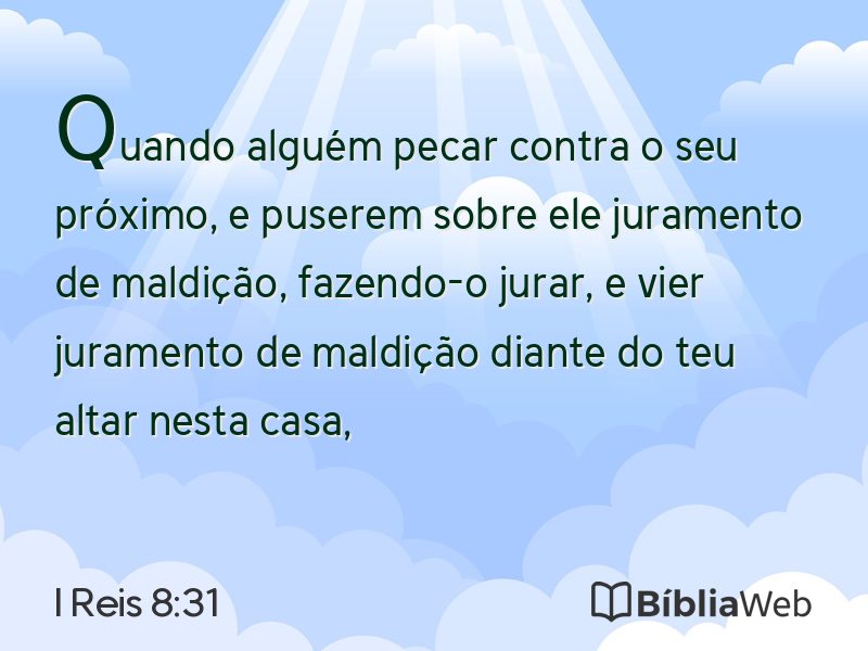 I Reis 8:31 em imagem para compartilhar