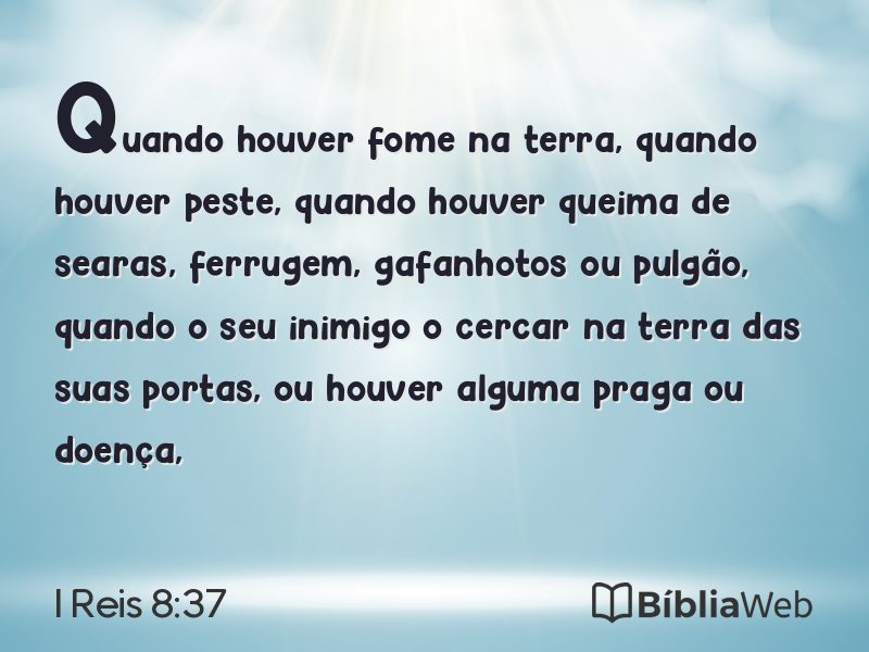 I Reis 8:37 em imagem para compartilhar