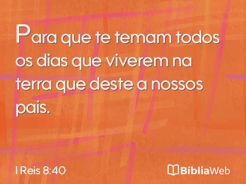 I Reis 8:40 em imagem para compartilhar
