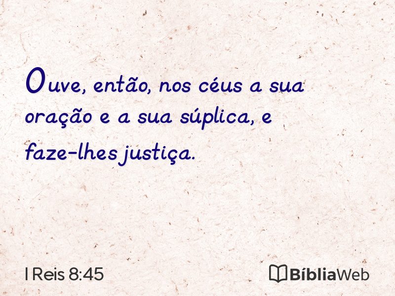 I Reis 8:45 em imagem para compartilhar