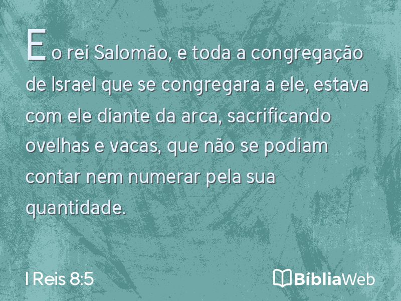 I Reis 8:5 em imagem para compartilhar