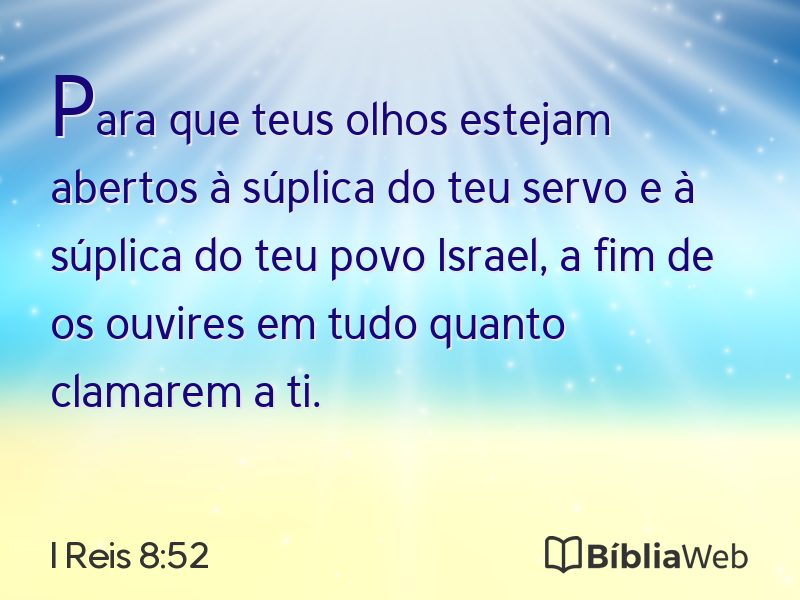 I Reis 8:52 em imagem para compartilhar