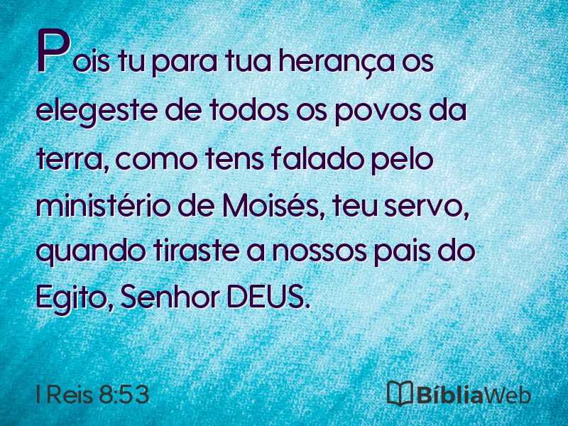 I Reis 8:53 em imagem para compartilhar