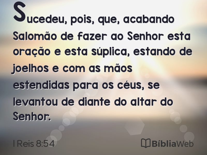 I Reis 8:54 em imagem para compartilhar