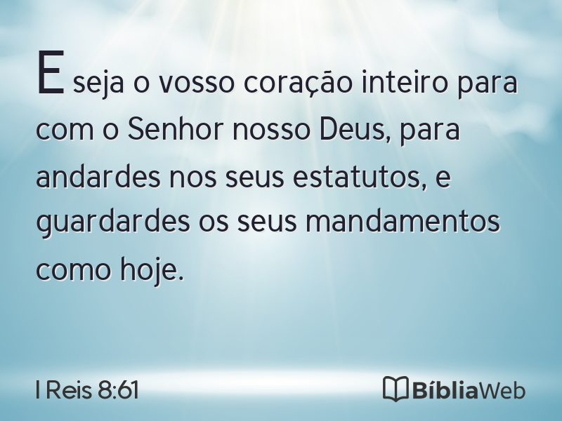 I Reis 8:61 em imagem para compartilhar