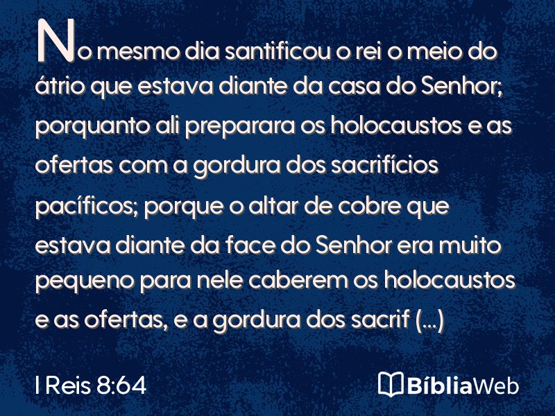 I Reis 8:64 em imagem para compartilhar