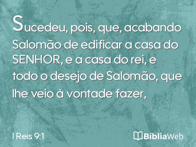 I Reis 9:1 em imagem para compartilhar