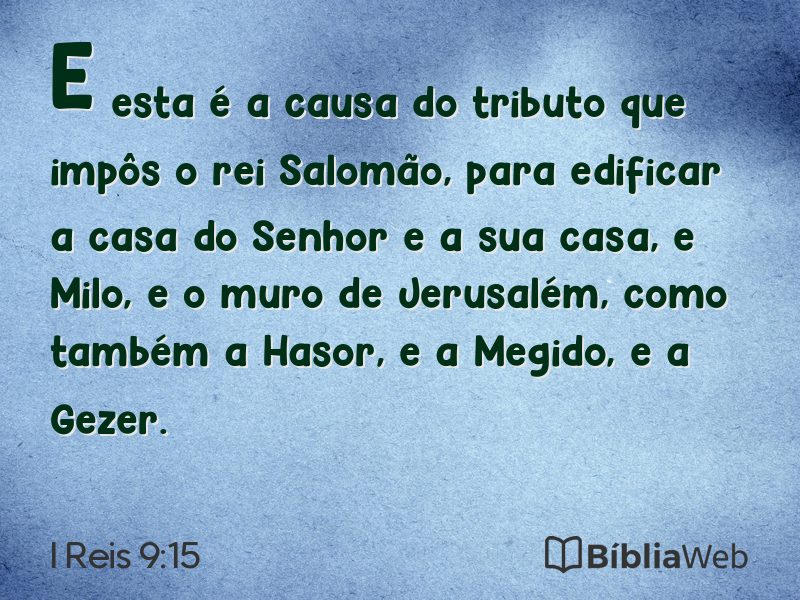 I Reis 9:15 em imagem para compartilhar