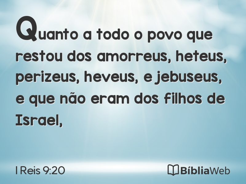 I Reis 9:20 em imagem para compartilhar