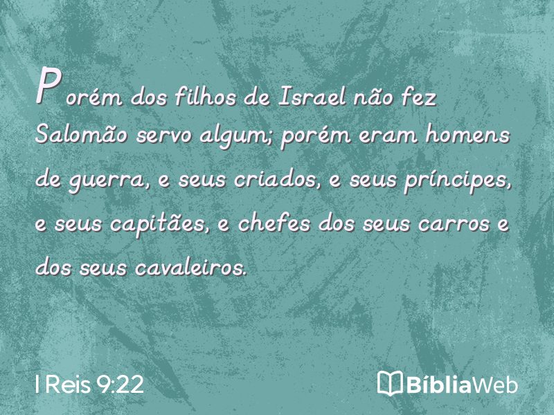 I Reis 9:22 em imagem para compartilhar