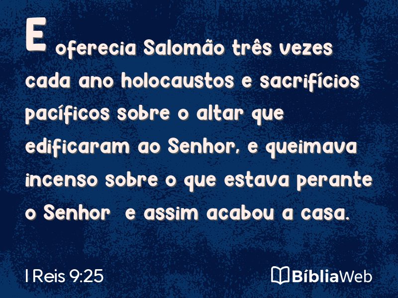 I Reis 9:25 em imagem para compartilhar
