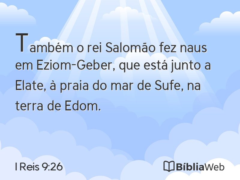 I Reis 9:26 em imagem para compartilhar