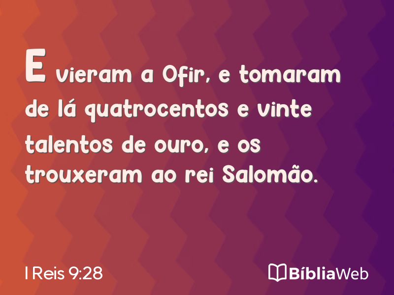 I Reis 9:28 em imagem para compartilhar