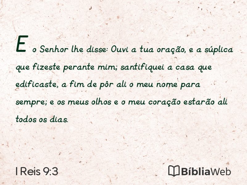I Reis 9:3 em imagem para compartilhar