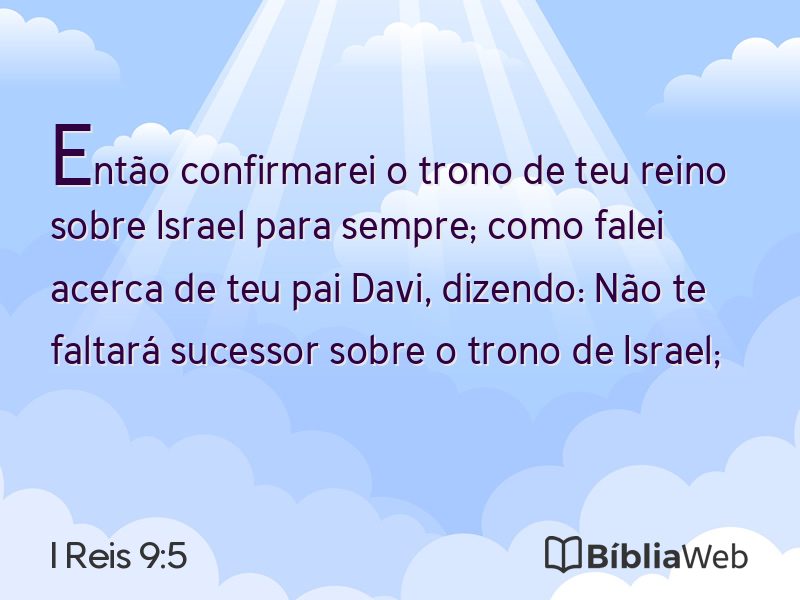 I Reis 9:5 em imagem para compartilhar