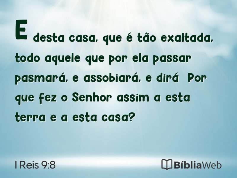 I Reis 9:8 em imagem para compartilhar