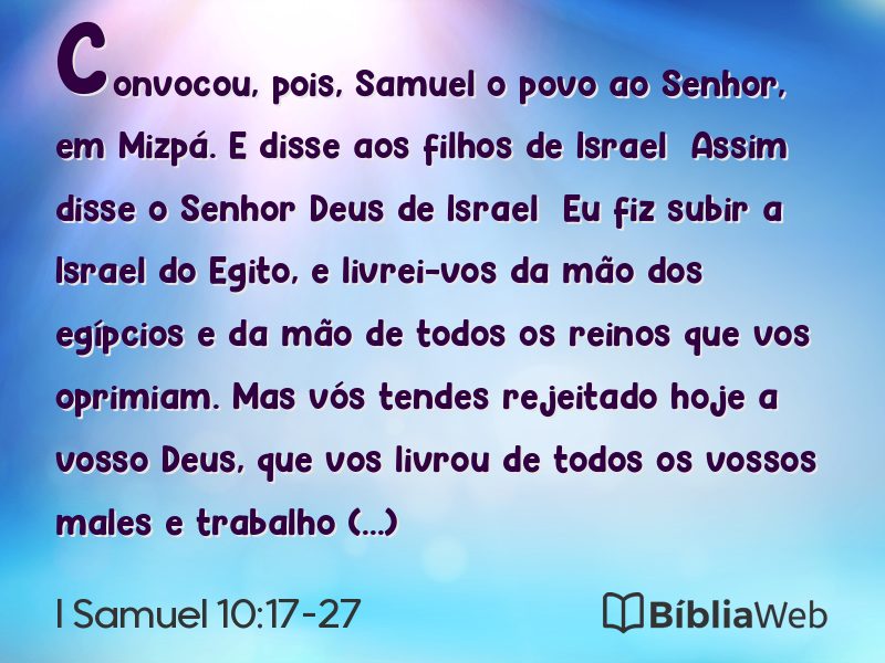 I Samuel 10:17-27 em imagem para compartilhar